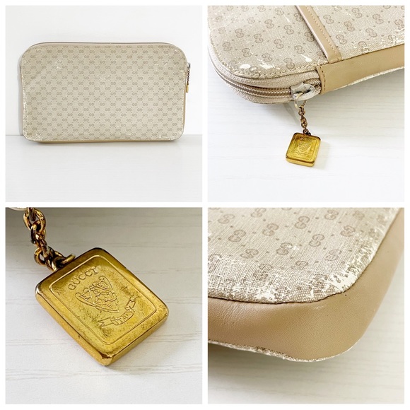 ❤️SOLD❤️Gucci vintage micro monogram canvas and leather clutch bag - Picture 2 of 9